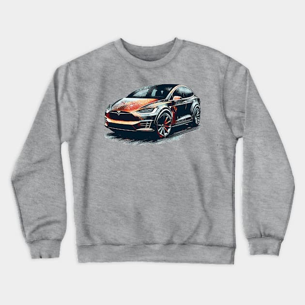 Tesla Model X Crewneck Sweatshirt by Vehicles-Art